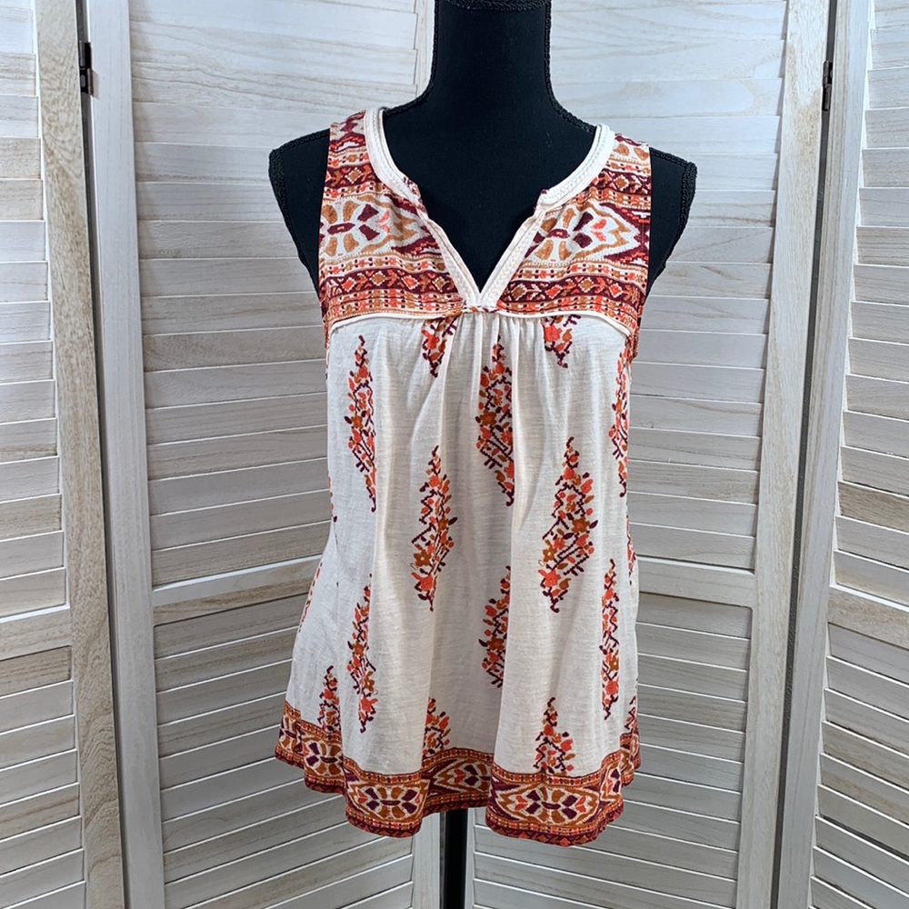 Anthropologie Akemi + Kim Morning Glory V-neck Boho tank top Small